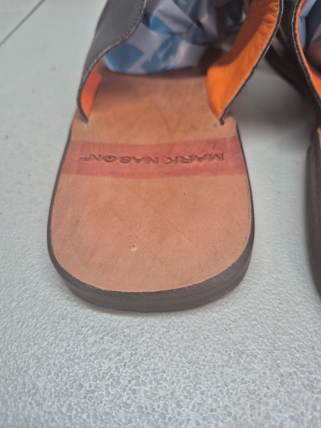 Vintage Mark Nason Slide Black Sandals Rock Never Dies Size 13 Made In Italy EUC