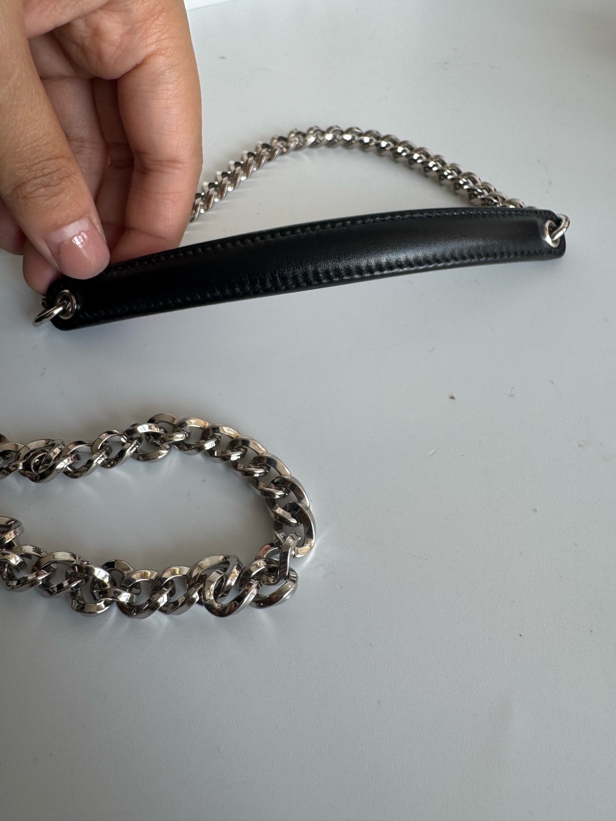 Dior Pre-Owned Authentic Chain Bag Black 21×13×6cm Silver