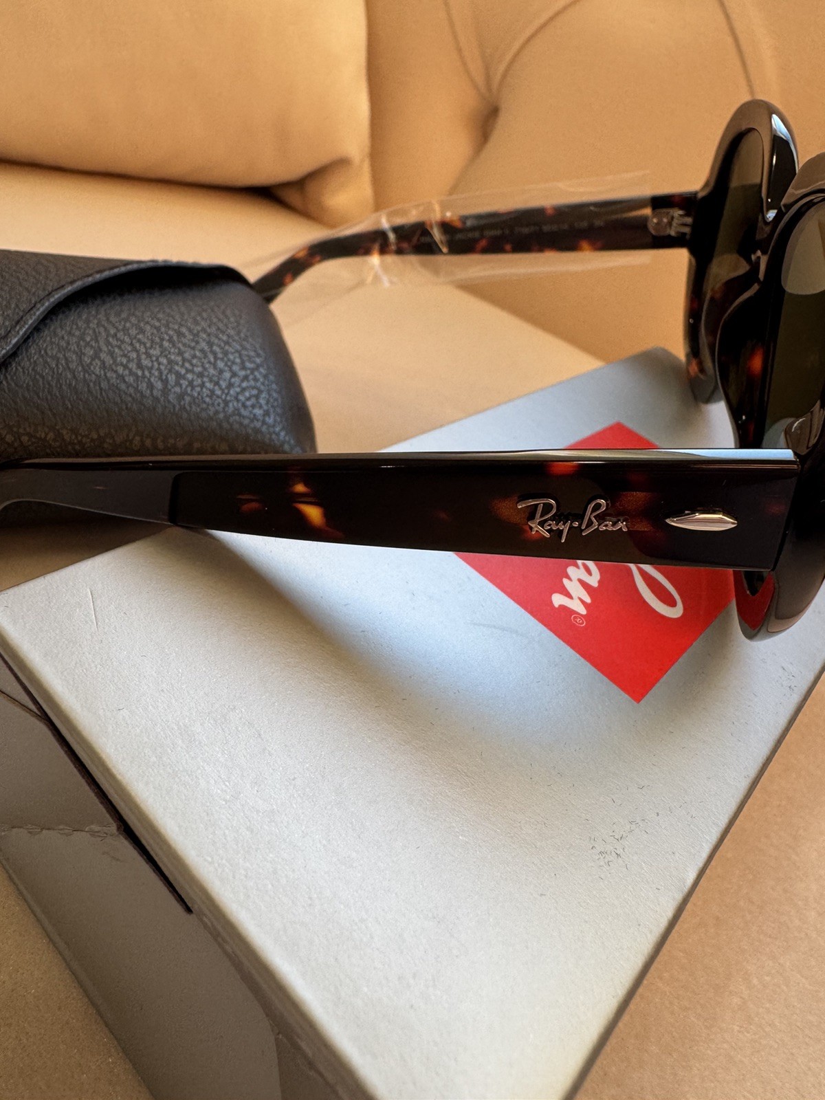 New Ray-Ban Jackie Ohh II Tortoise/ Green G15 60mm Sunglasses RB4098