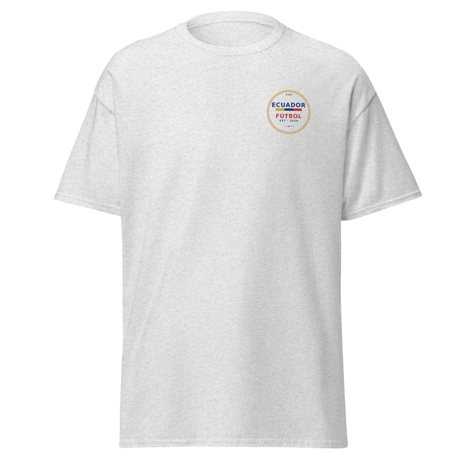 Ecuador Futbol Pocket T-Shirt | Embroidered Soccer Crest Unisex Short Sleeve Tee