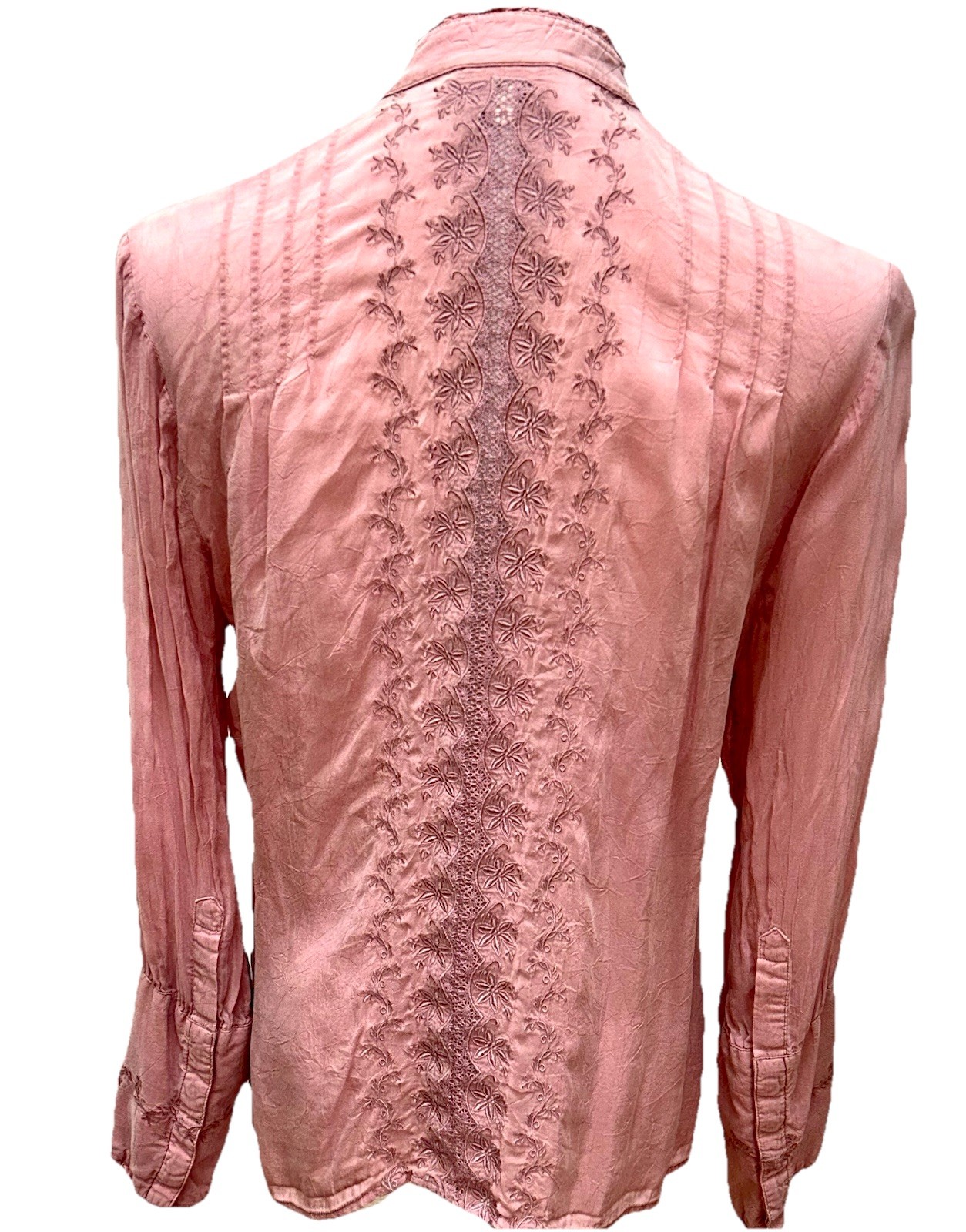 J Jill Victorian Style Boho Old Rose Lace Blouse. Sz Medium