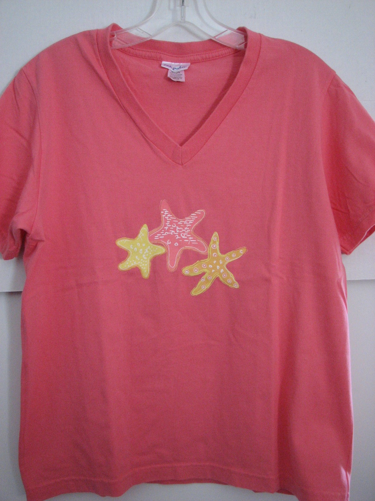 Womens Fresh Produce T-Shirt Size XS Tee V-Neck Starfish Beachy Sea fpro56 Mint!