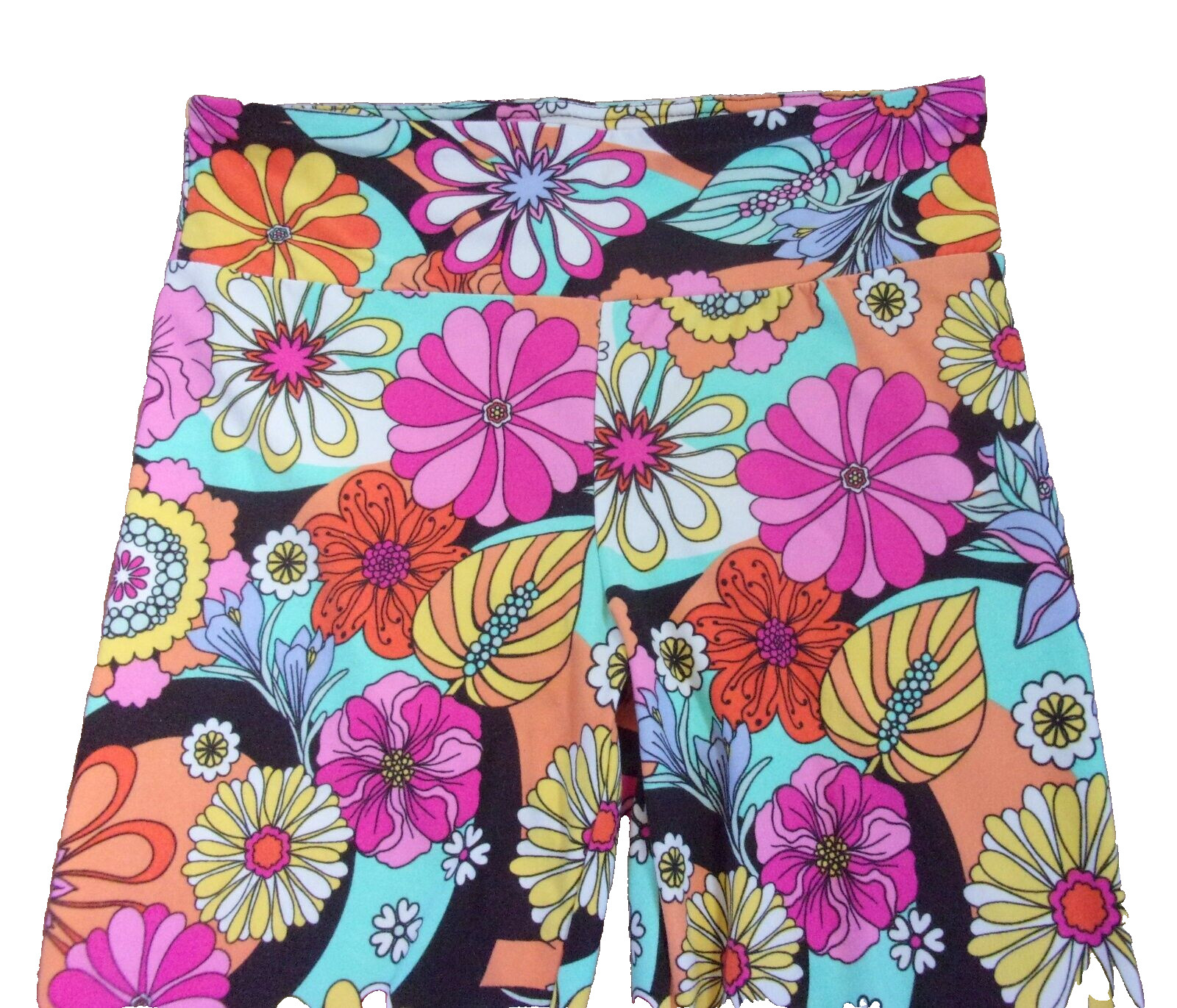 Leggings Floral Medium(7-9) 95% Nylon 5% Spandex Very Good Cond SHIP FROM USA