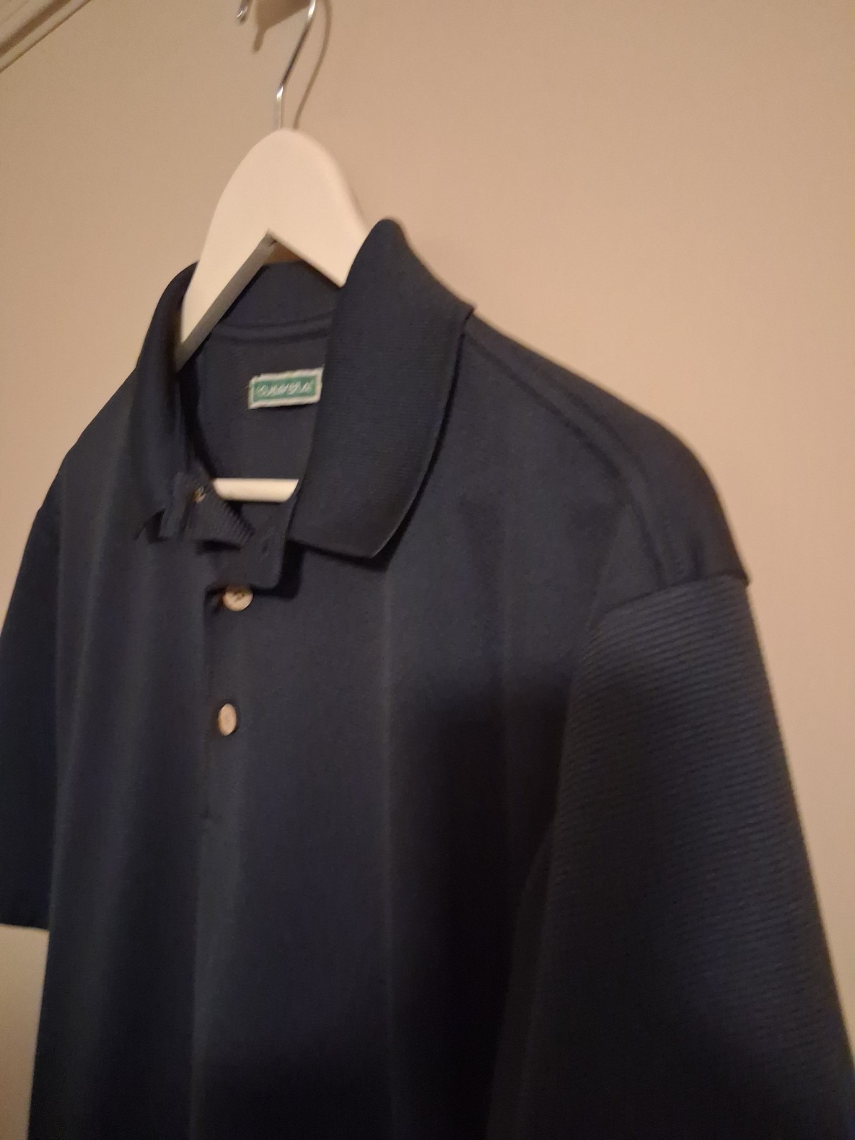 Cubavera Men’s Polo Shirt Blue Solid Short Sleeve Collared Button M