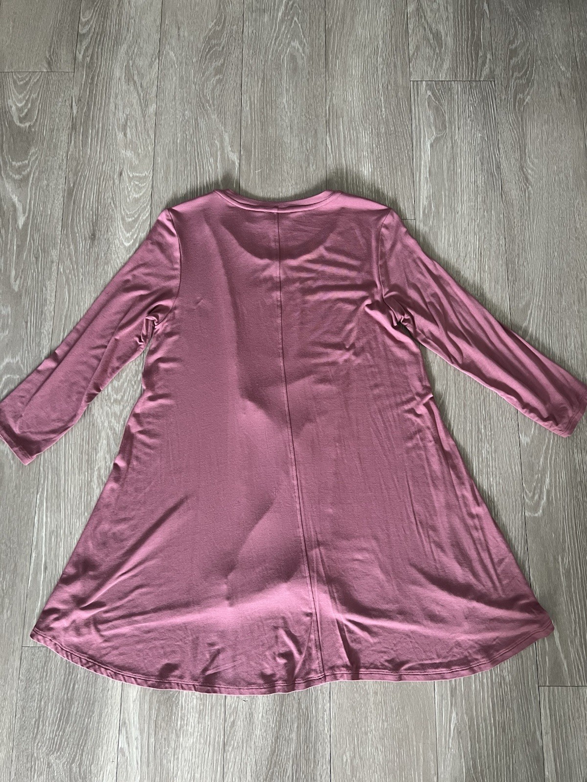 LOGO Lori Goldstein Women Stretchy Knit Layered Drapey Tunic Pink Mustard Size S