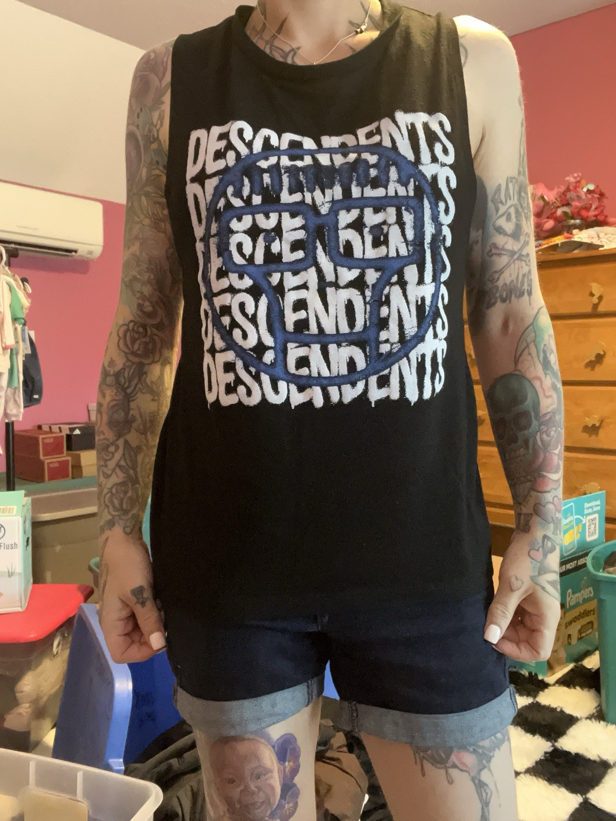 Descendents Milo Graphic Logo Black Sleeveless Tank T-Shirt Unisex S