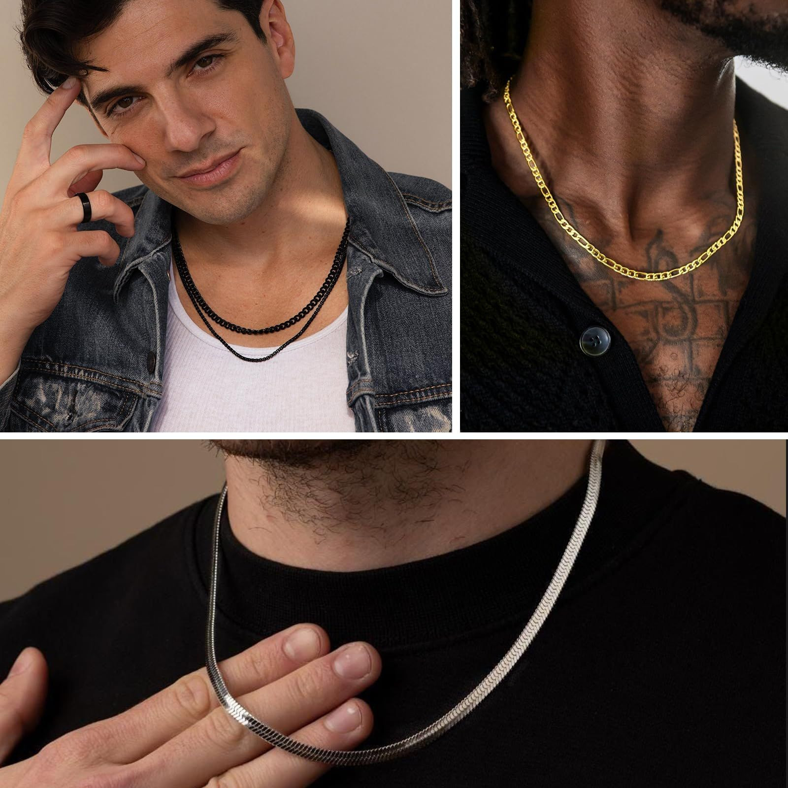 Zocomi Silver Chains Necklace 18 inch (45cm)Average Length for Boys,