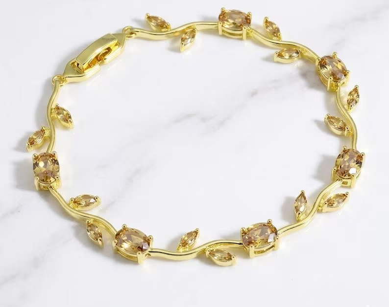 Tulip Bracelet Adjustable 14K Gold Plated Stainless Steel Trendy Gift Jewelry