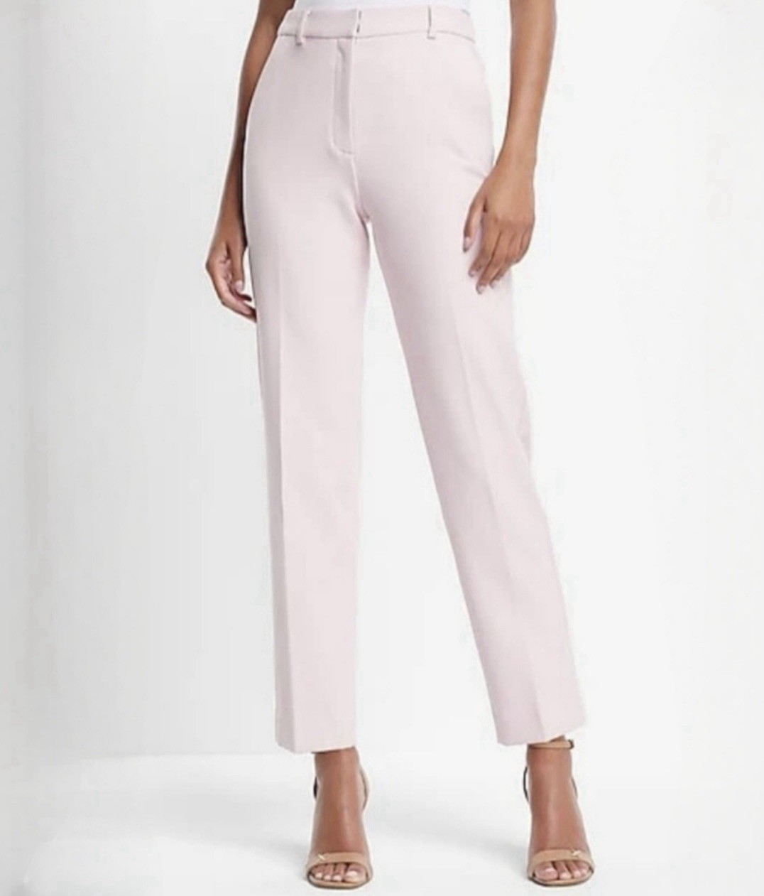 Express Editor Pink 2-Piece Pant Suit Set Sleeveless Vest & Straight Pants 10S