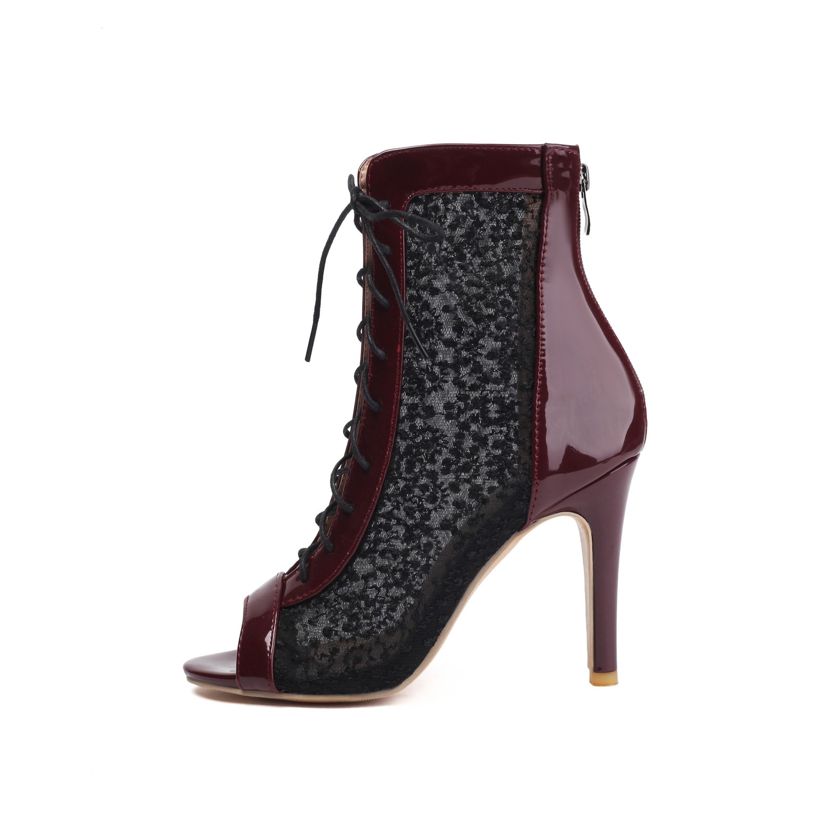 Summer Women High stilettos Oversize Peep Toe Breathable Mesh Low Cut Cool Boots