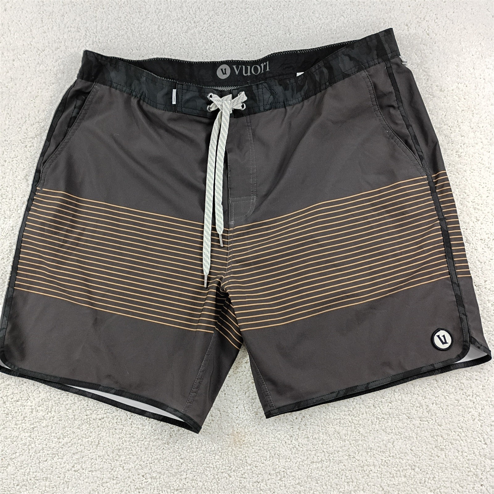 Vuori Cruise Boardshort Mens 38 Brown Drawstring