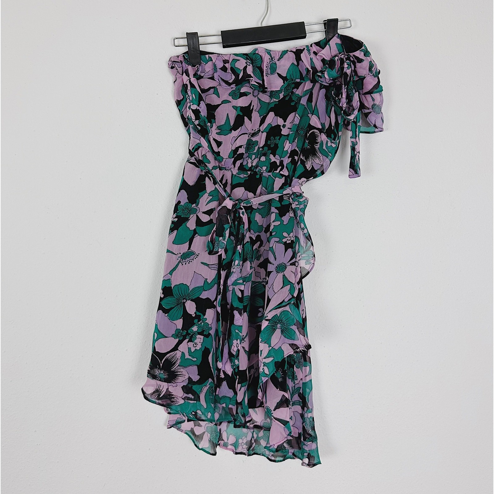 For Love and Lemons Maritza Floral One Shoulder Mini Dress Size Medium