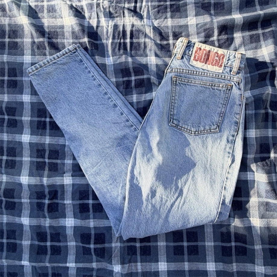 Vintage USA Made BONGO Jeans Women’s Size 13 Light Wash High Rise Mom Jeans 80s