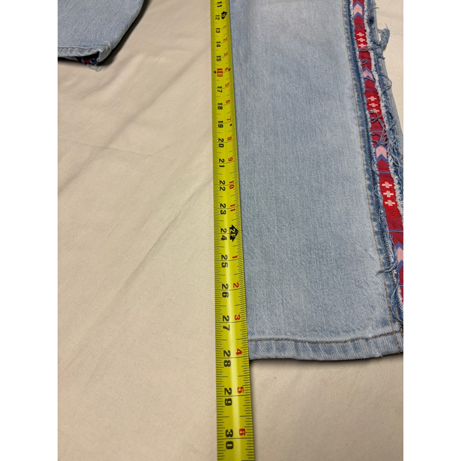 Pilcro The Vintage Straight Jeans Light Wash Southwestern Side Stripe Womens 25