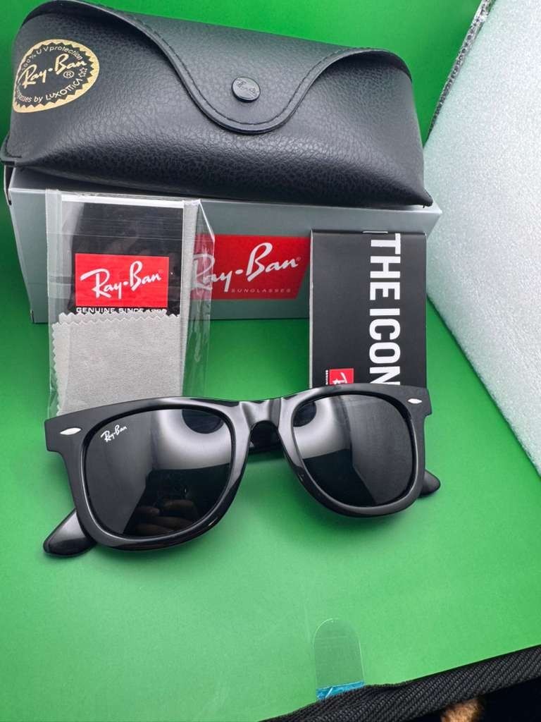 Ray-Ban RB2140 Wayfarer Sunglasses Black Frame & Black Lens Classic Style