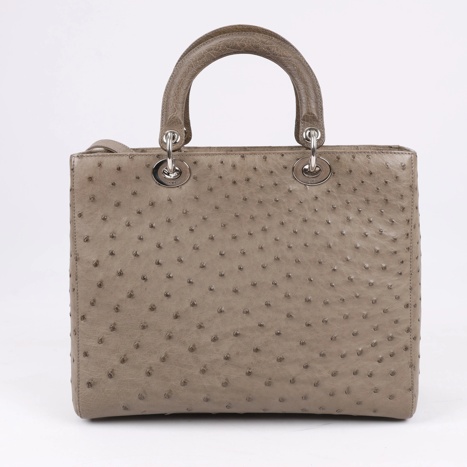 Dior Lady Dior Ostrich Large 2Way Handbag in Brown