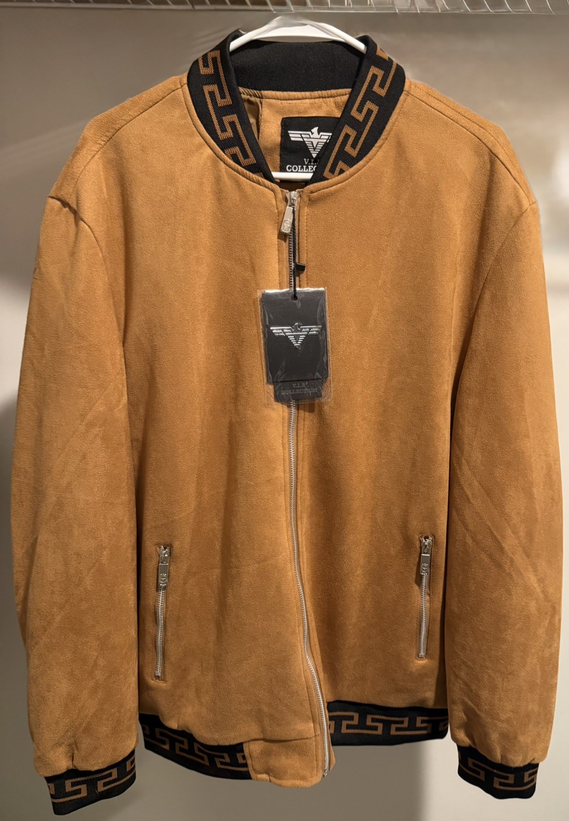 VIP Collection Coffee Suede Jacket Size XL