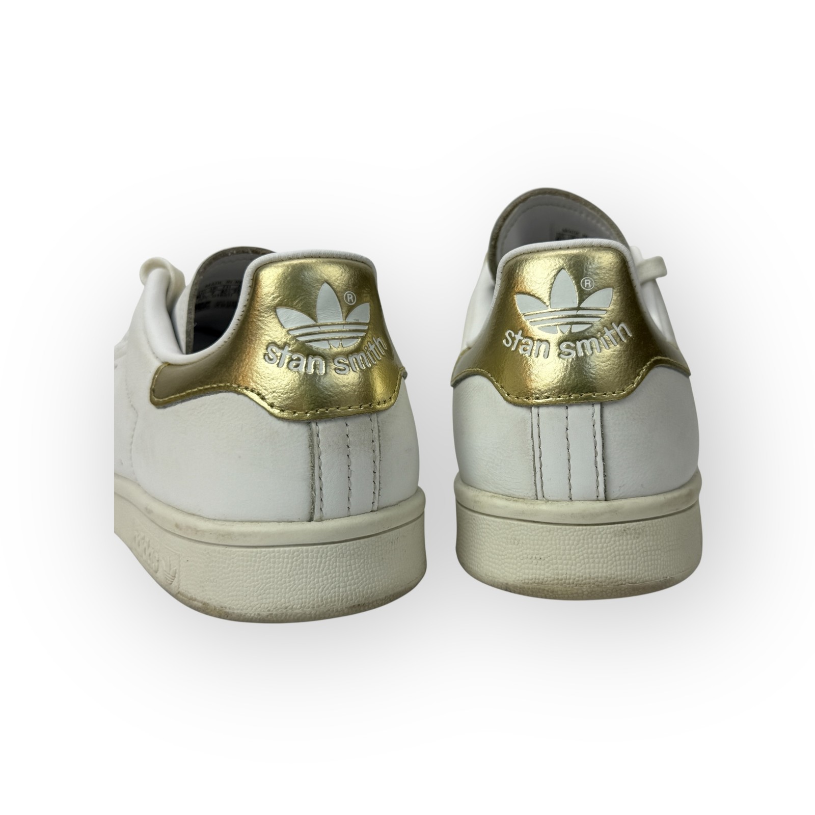 Adidas Sam Smith Gold White Leather Sneakers Shoes 8.5 40-2/3