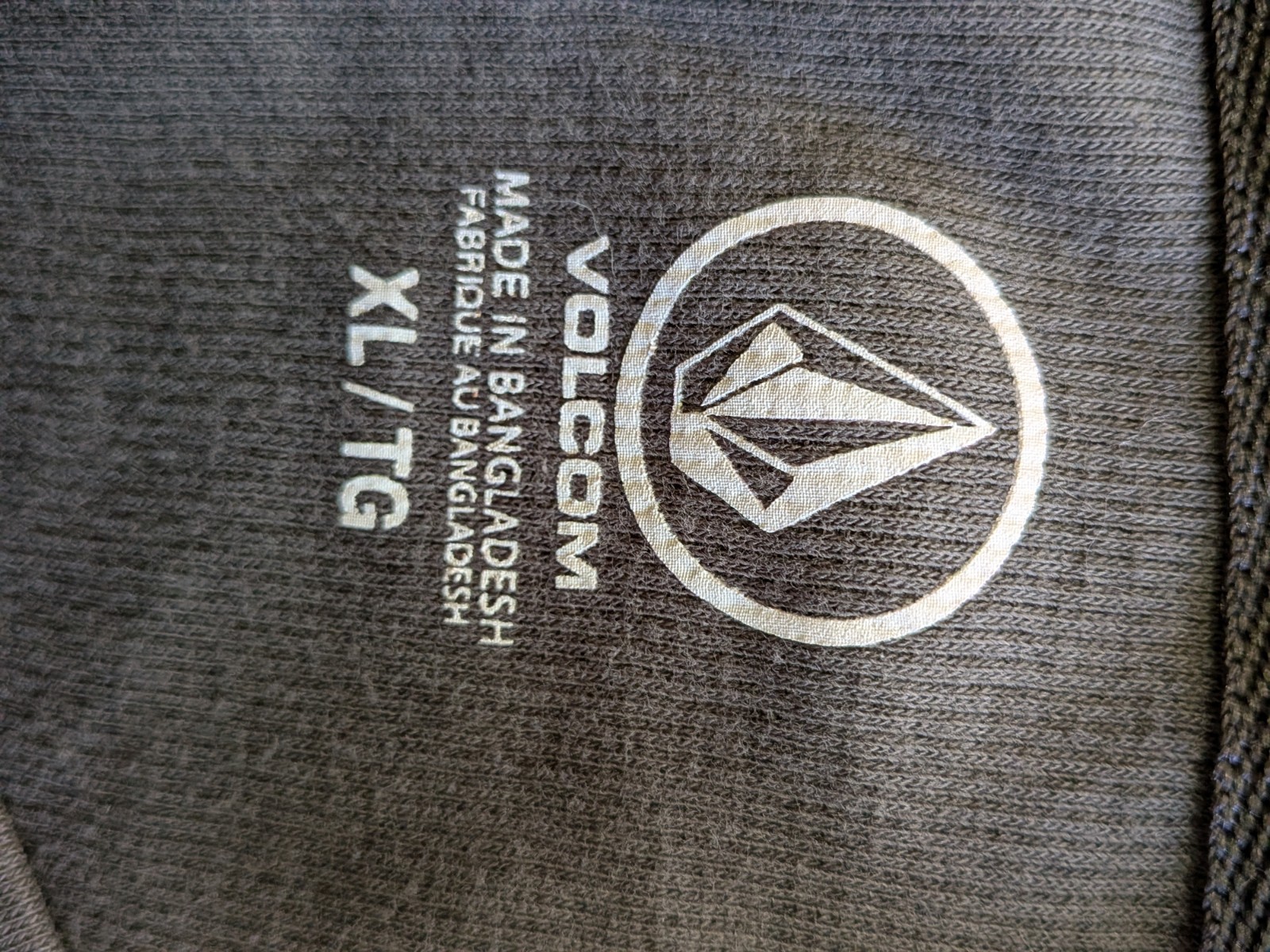Volcom Gray Logo Graphic Print T-Shirt Men’s XL Regular Crew Neck Long Sleeve
