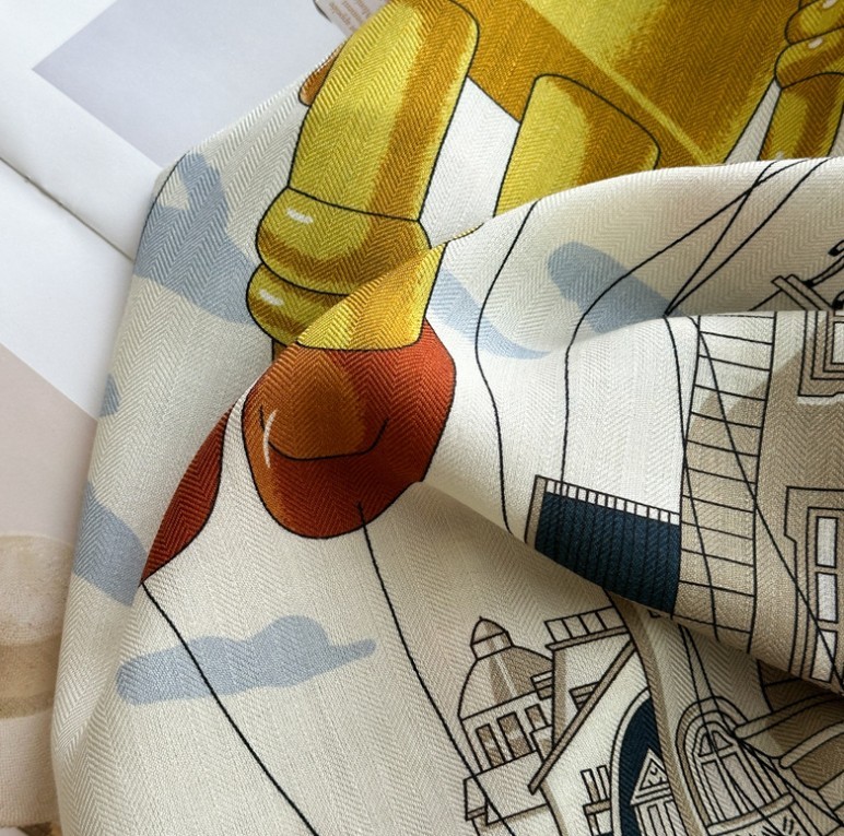 70% Cashmere 30% Silk Scarf Double face print Large WrapWomen Square Shawl 53″