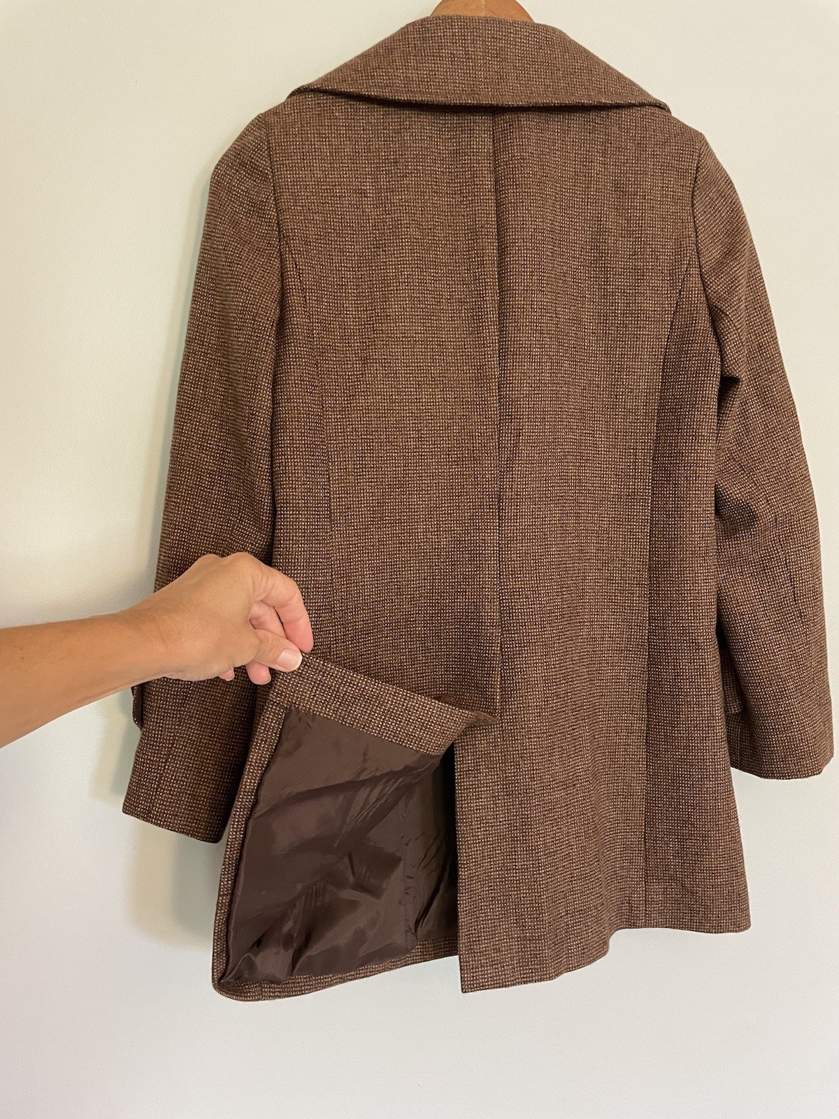 VTG Parameter 100% Virgin Wool Brown Pea Coat With Wooden Buttons. 0. USA Made.