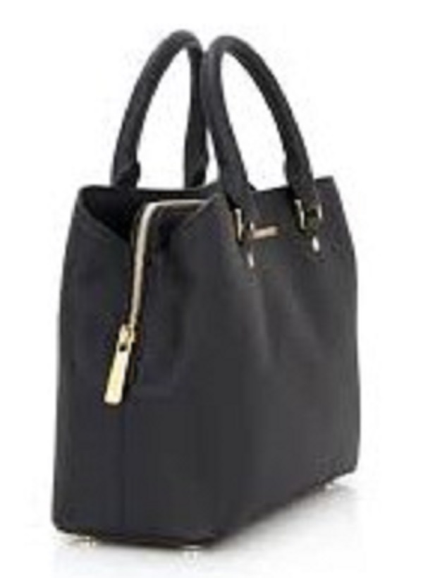 New Michael Kors Savannah Medium Saffiano Leather Satchel BLACK tote black gold