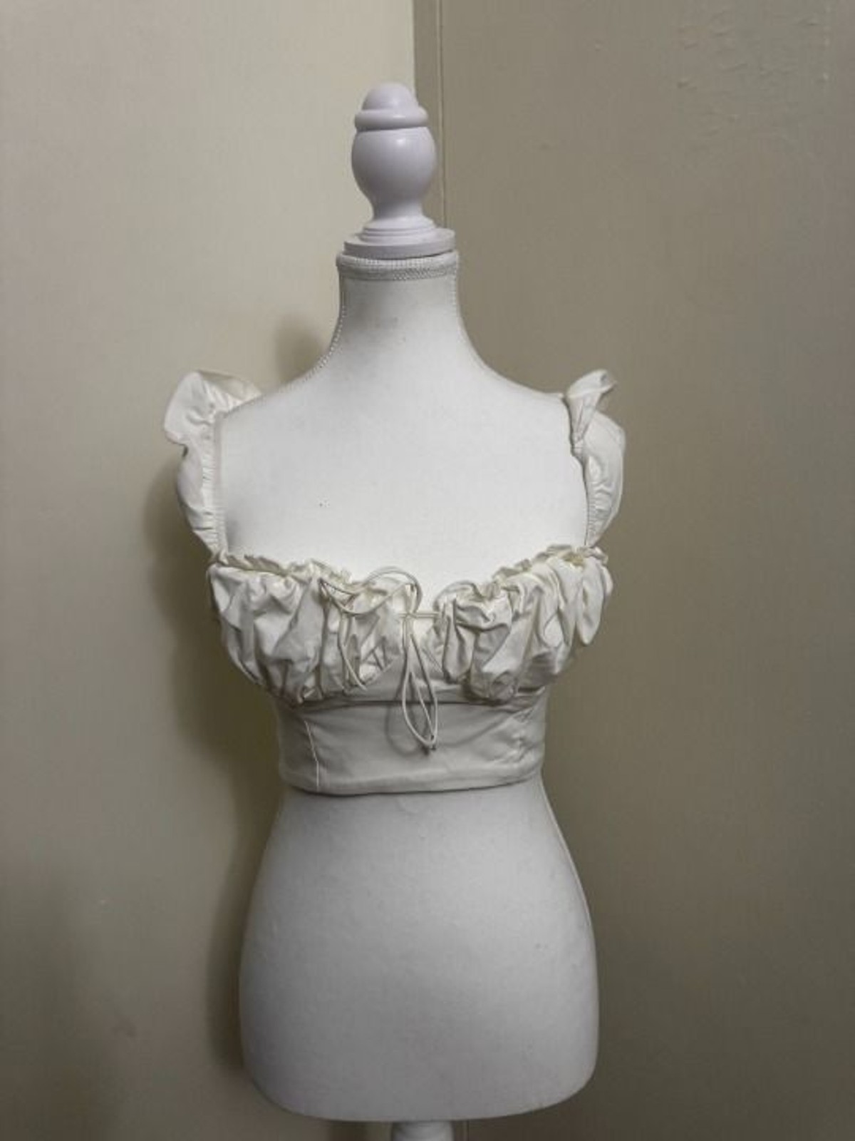White Ruffled Milkmaid Top | Large