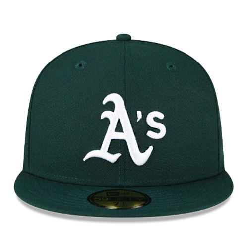 New Era Oakland Athletics Fitted Hat MLB 9X World Champ Patch Yellow Under Brim