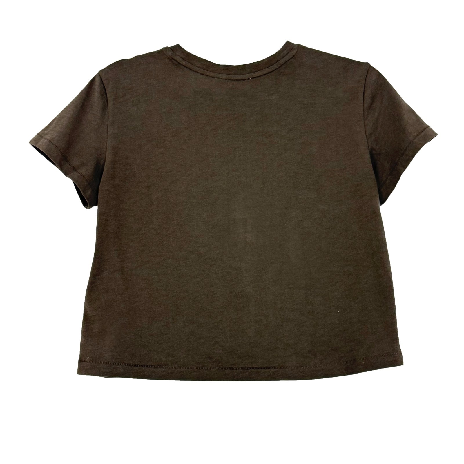 MADEWELL The Easy Crop Crew Tee Soft Slub XS Roasted Chicory Pima Cotton NWT B98