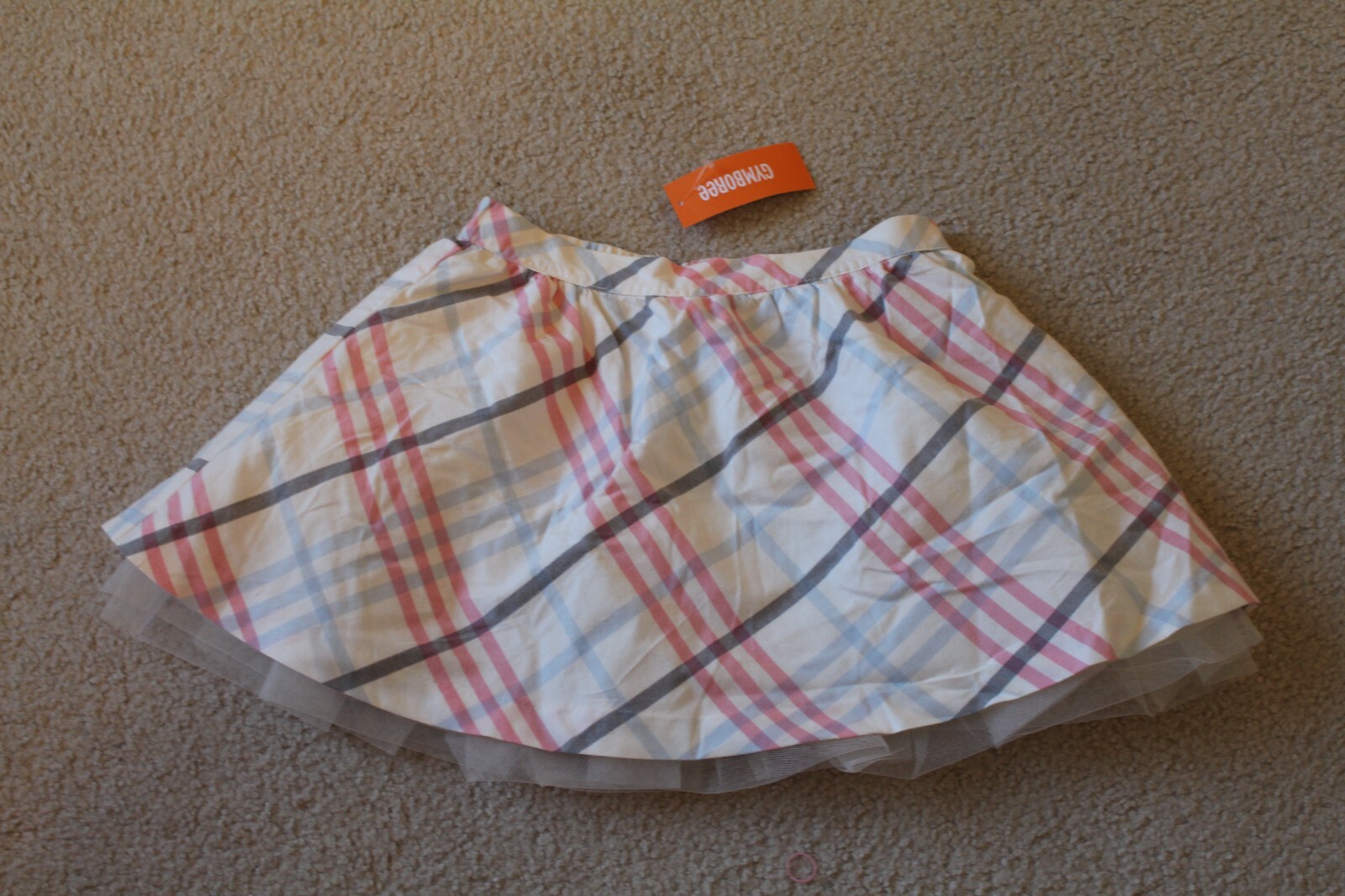 New Gymboree Girls Ivory Pink Blue Gray Striped Skirt Size 10