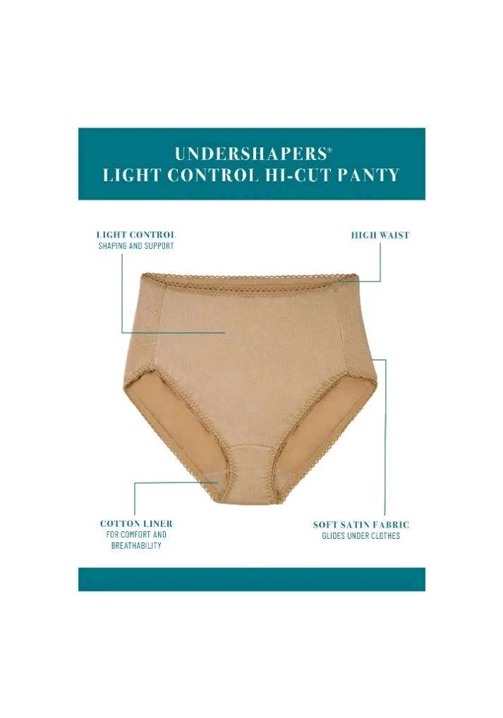 Vanity Fair Women’s 4XL ( 1 ) Hi-Cut Light Control Undershapers Briefs Panties