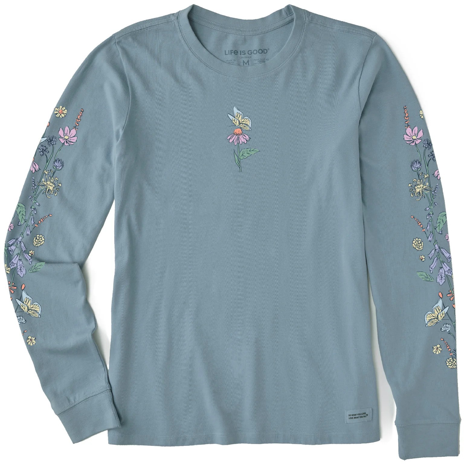 Life is Good Women’s Butterflies & Wildflowers Long Sleeve Crusher Tee