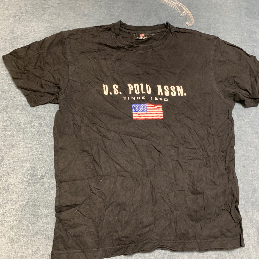 U.S. Polo Assn. T Shirt Mens Medium Black American Flag Graphic Short Sleeve