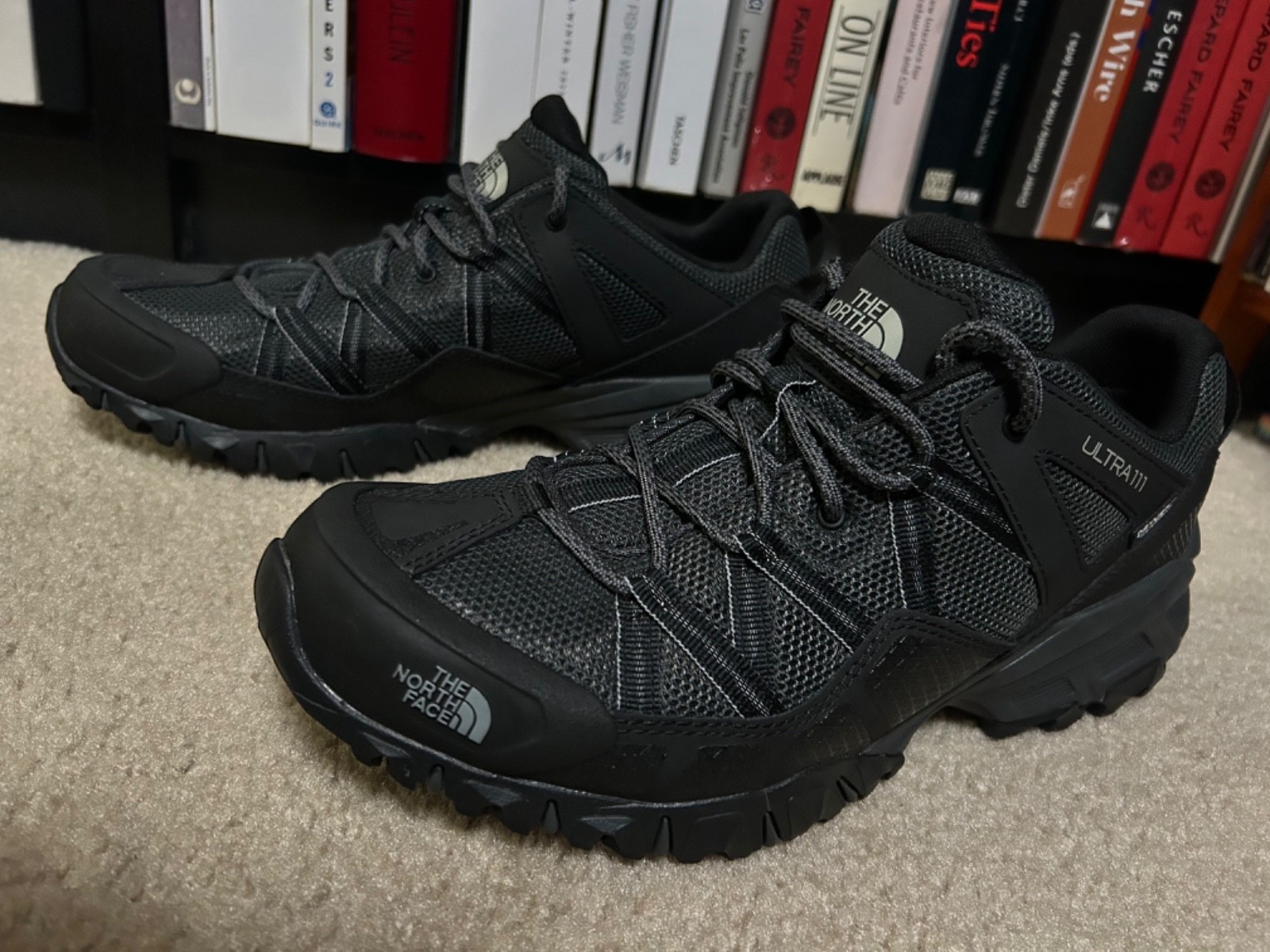 The North Face Ultra 111 Mens SIZE 10 Trail Hiking Shoes Dark Shadow Gray/Black
