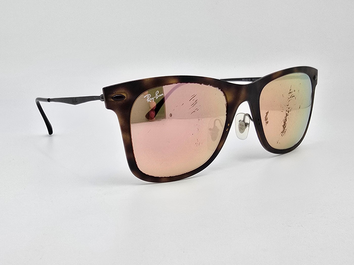 Ray-Ban RB4210 6244/2Y Wayfarer Light Ray Havana Frame Copper Mirror Sunglasses