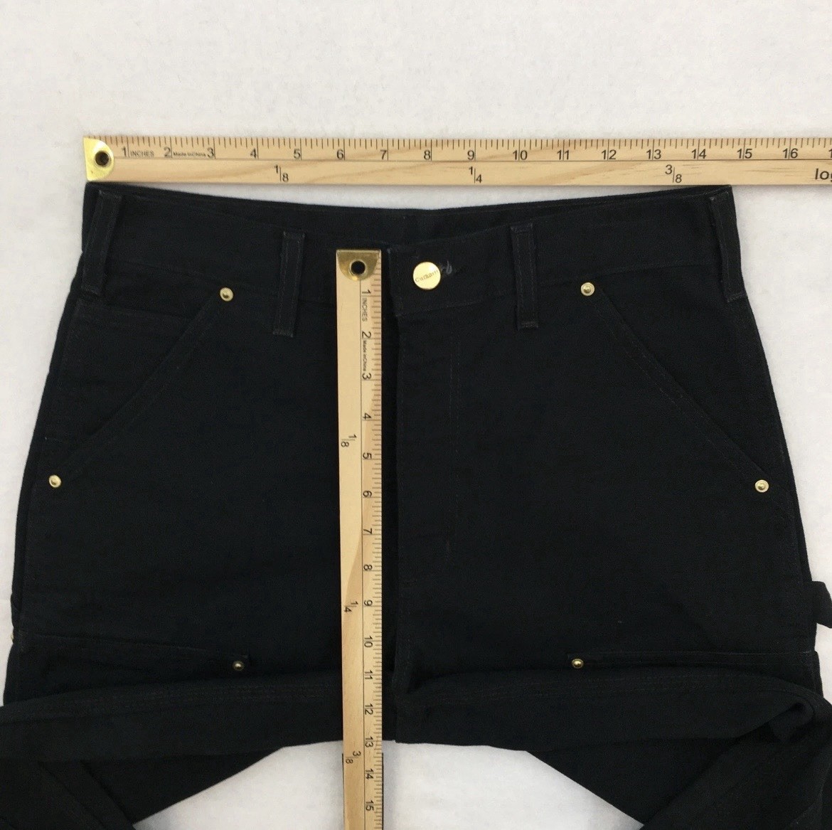 VINTAGE Carhartt B01 BLK Double Knee Logger Pants Black Duck Canvas Mens 30×32