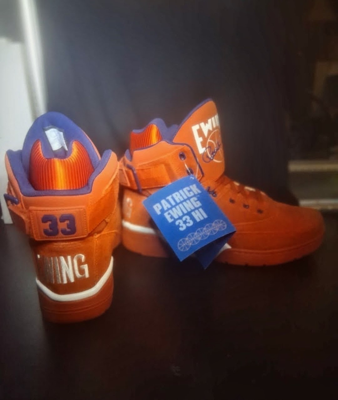 Ewing Athletics 33 Hi Orange/Blue/White Lace Up High Top Basketball Sneaker