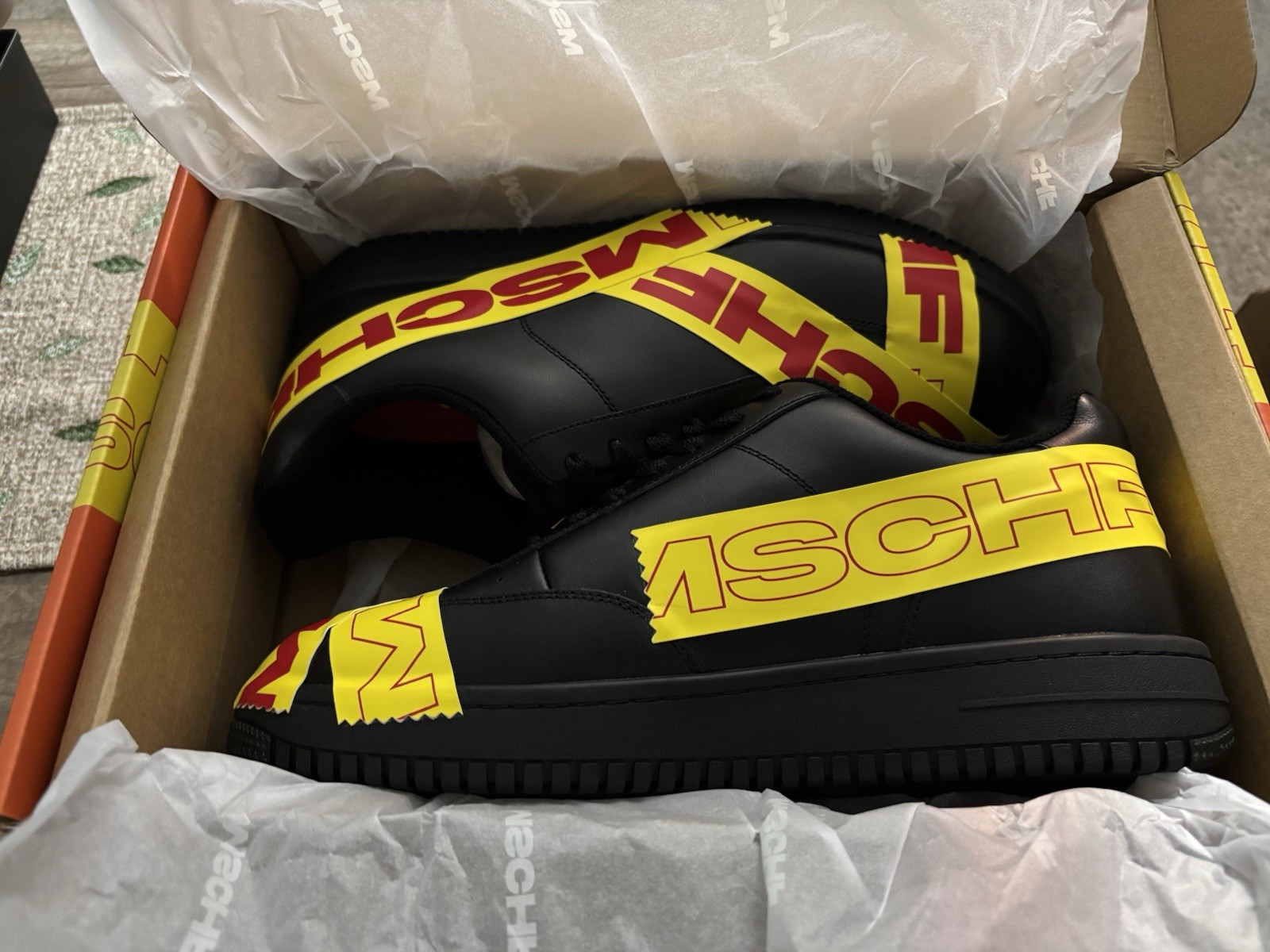 MSCHF Limited Edition TAP3 Black and Yellow Shoes Size 10 Medium New