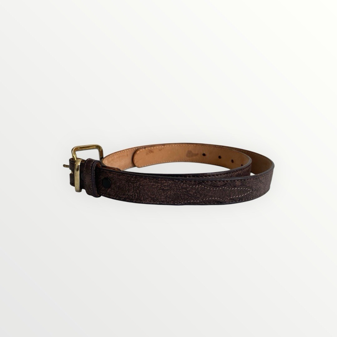 Tony Lama Women’s Brown Leather Western Skinny Belt Size 28 USA Made