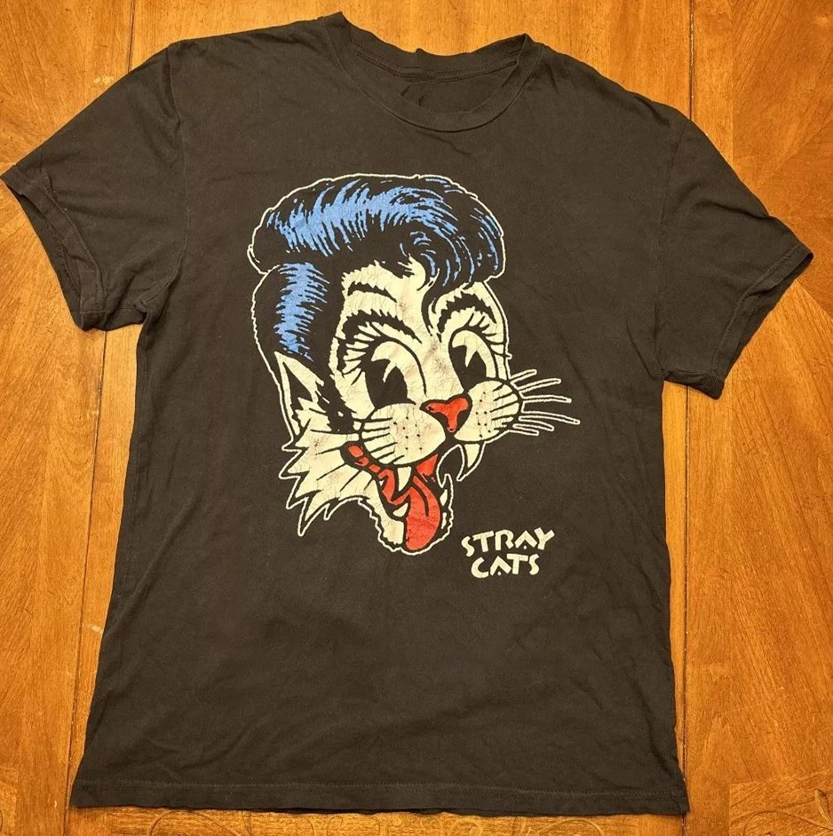 Stray Cats 40th Anniversary Tour Cotton Men Women Tee Short Sleeve Shirt