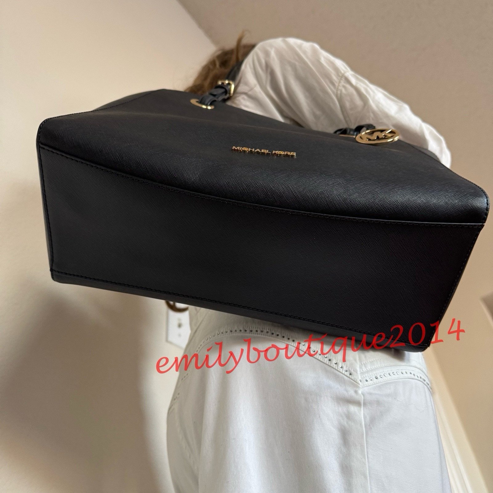 NWT Michael Kors Walsh Multifunction Tote Black Saffiano Leather Shoulder Bag