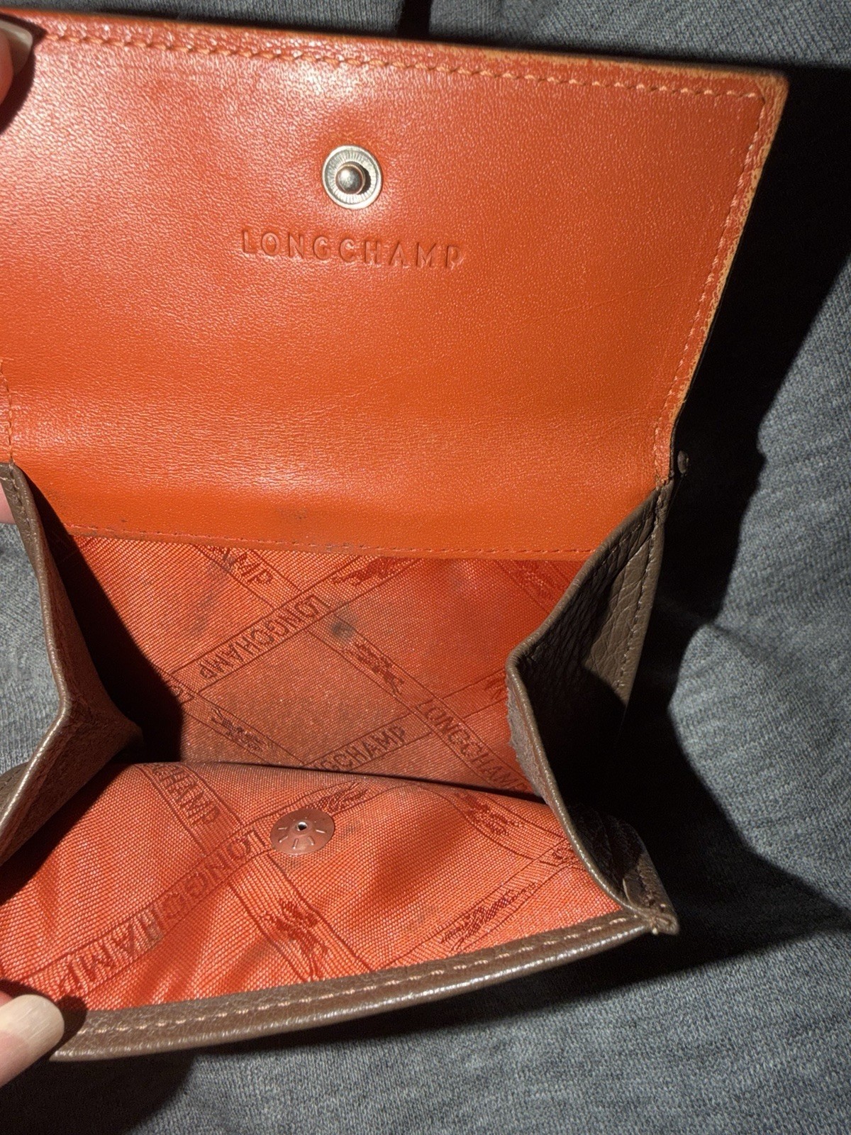 Preowned Longchamp leather Compact Wallet