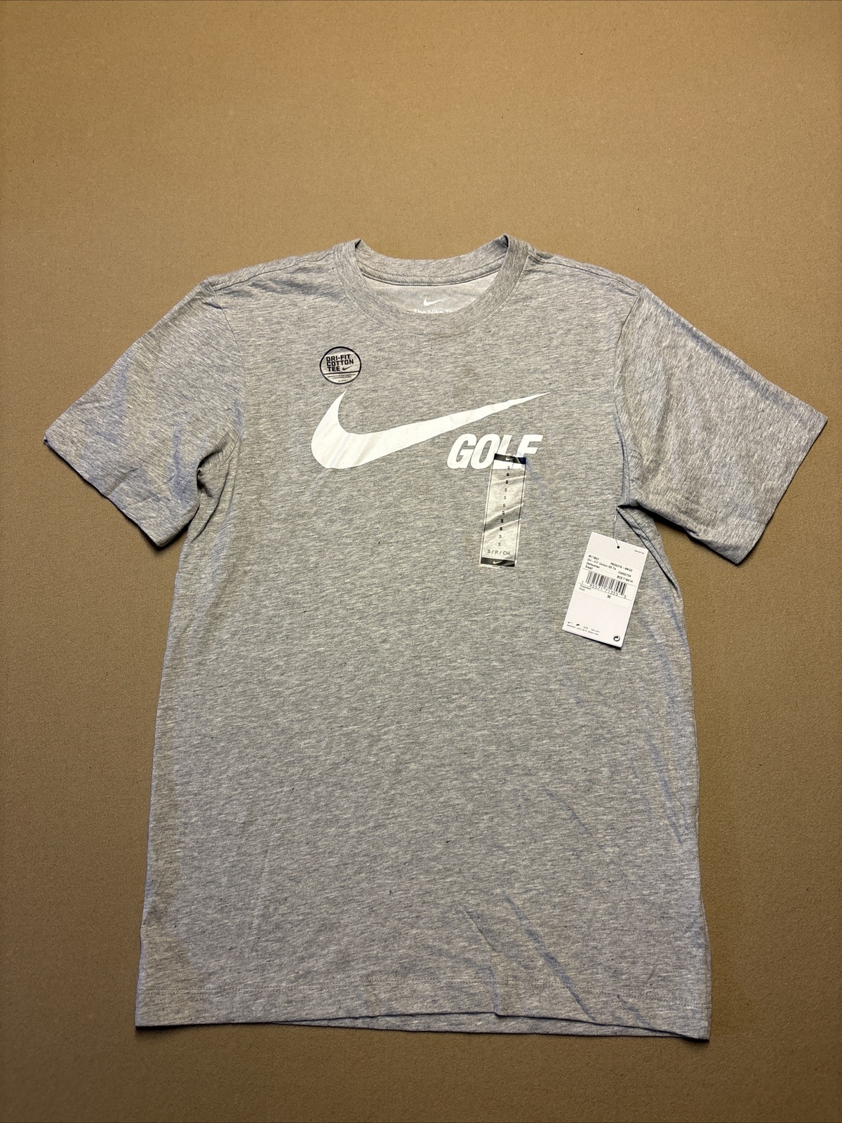 New Men’s Nike Golf Dri-Fit Gray Short Sleeve T-shirt Small S Tee Shirt