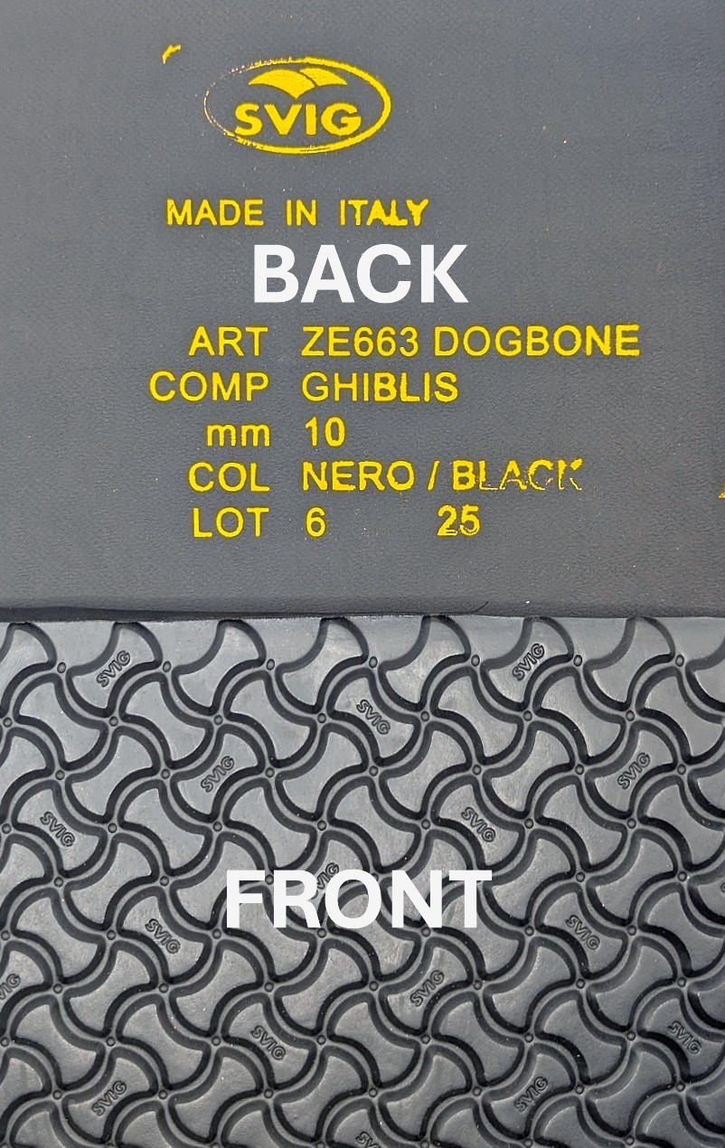 SVIG DOG BONE Sole Panel / 10mm / 18×10.50″/ Rubber-Eva Mix / Sandal Sole