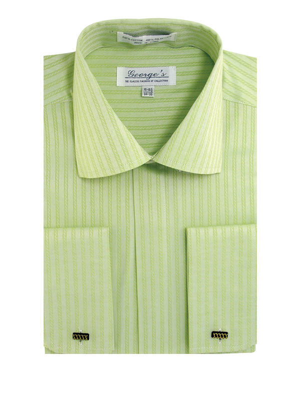 New Men’s Fashion Elegance Striped Dress Shirt French Cuff Long Sleeve SG30