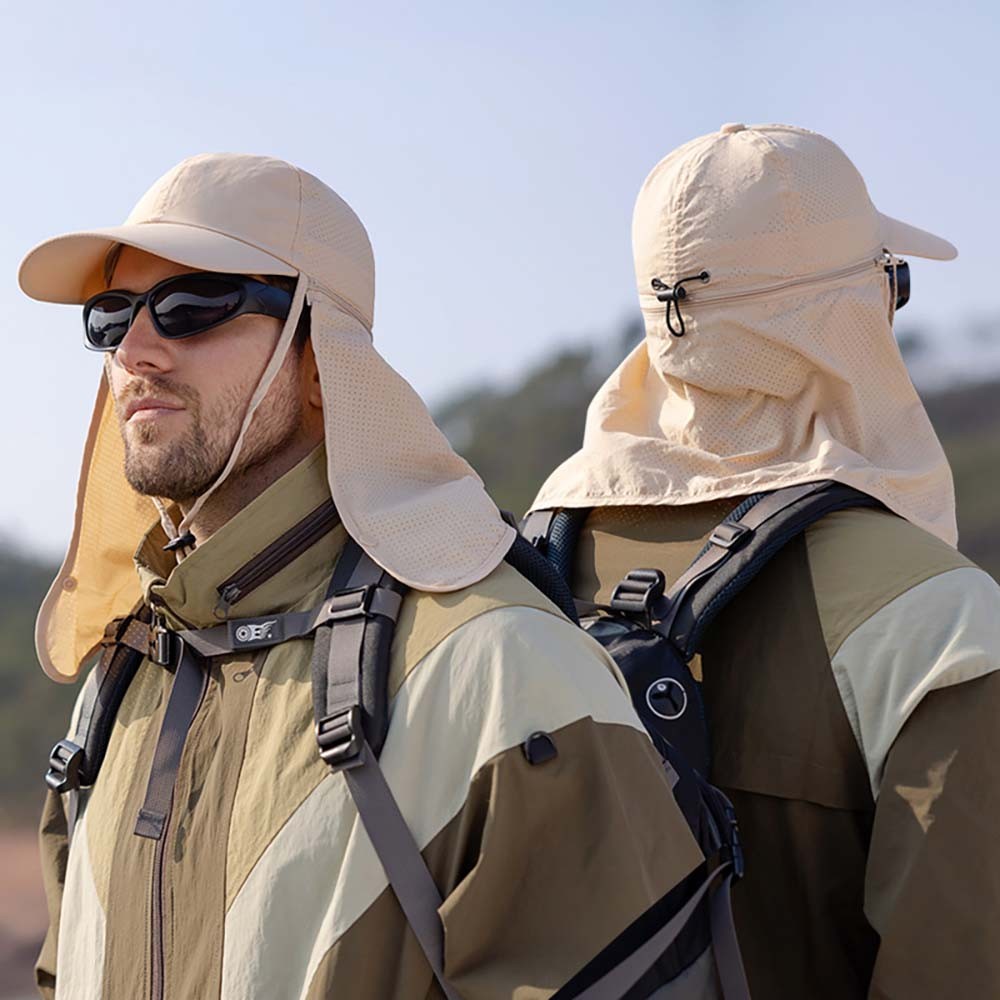 3 in1 Fishing Hat with Face & Neck Flap UV Protection Breathable Sun Shade Cap
