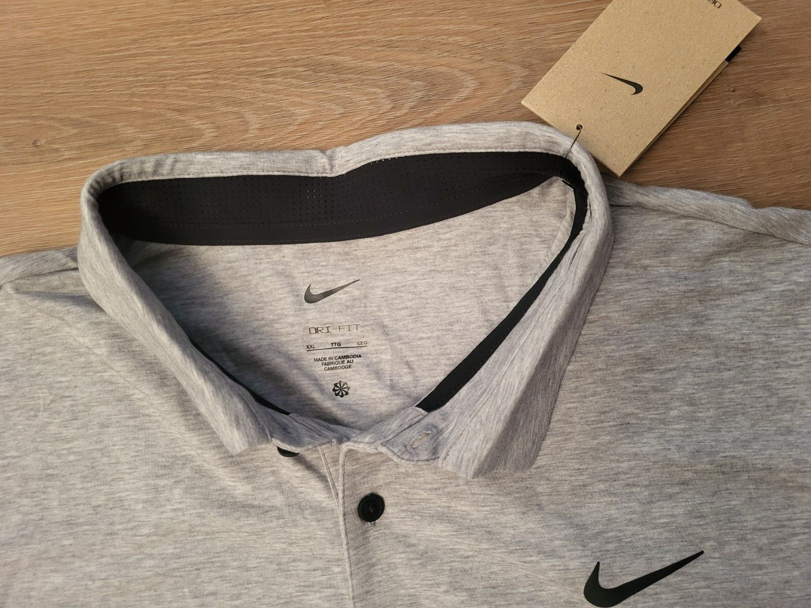 Nike Dri-Fit Performance Golf Polo Shirt Gray Size XXL School Work Active $80
