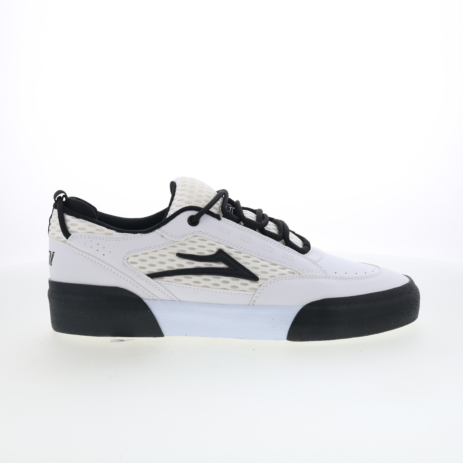 Lakai Payload Mens White Leather Lace Up Skate Inspired Sneakers Shoes