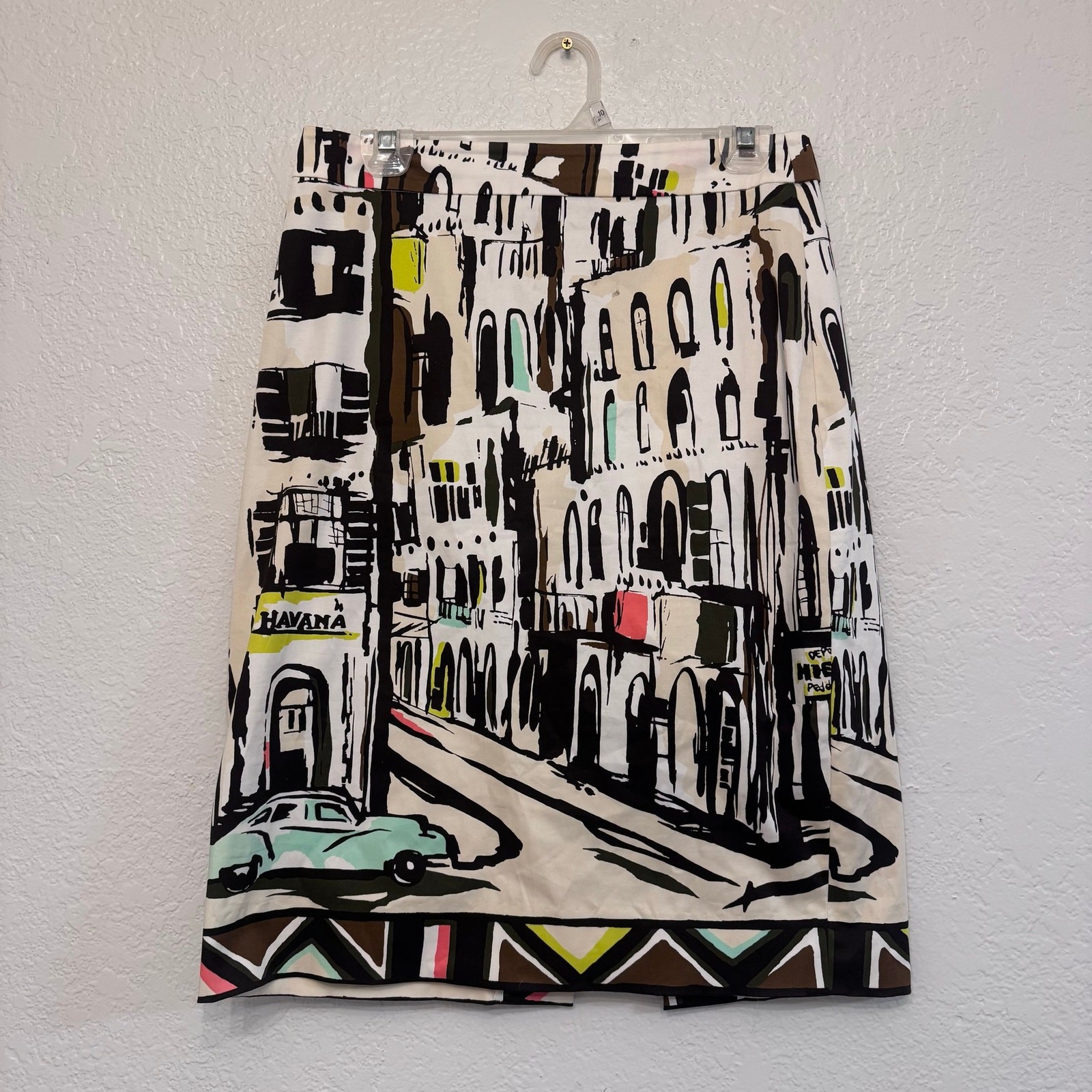 Kate Spade Cityscape Havana Pencil Skirt Size 8 Novelty Print Modern Chic