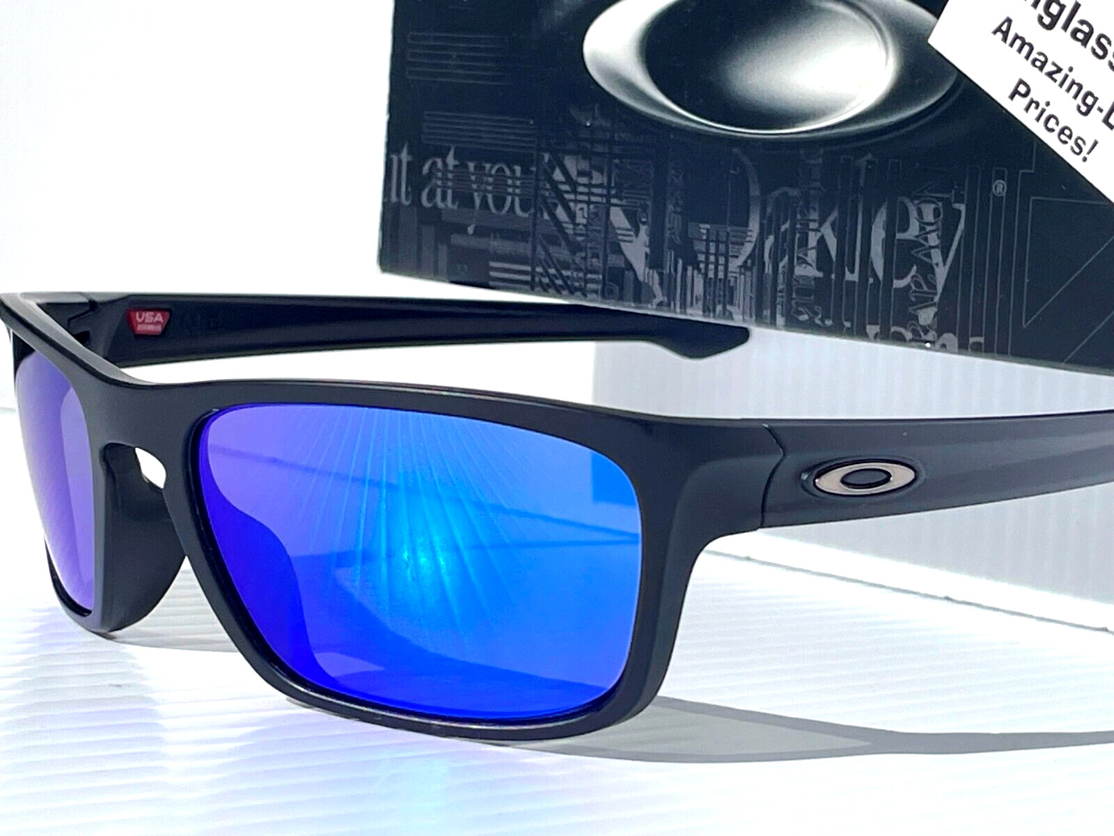 NEW Oakley SLIVER STEALTH Matte Black POLARIZED Galaxy Blue Sunglass Lens 9408